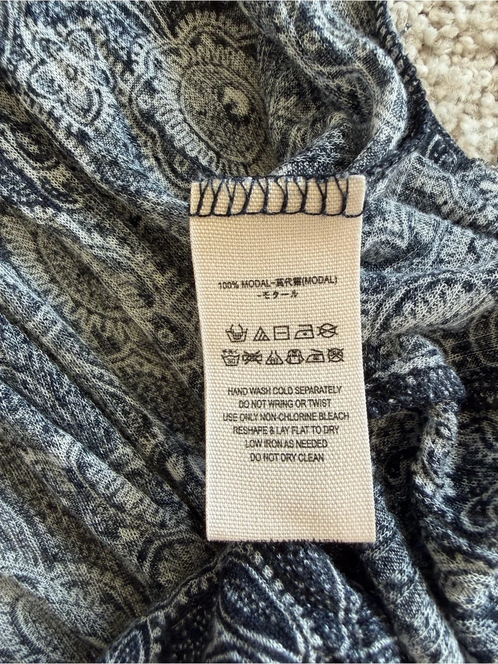 Free People Black Paisley Draped Wrap Blouse